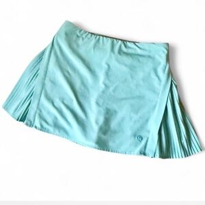 Lululemon Peek Pleat High Rise Tennis Skort Pockets Teal Blue Size 4